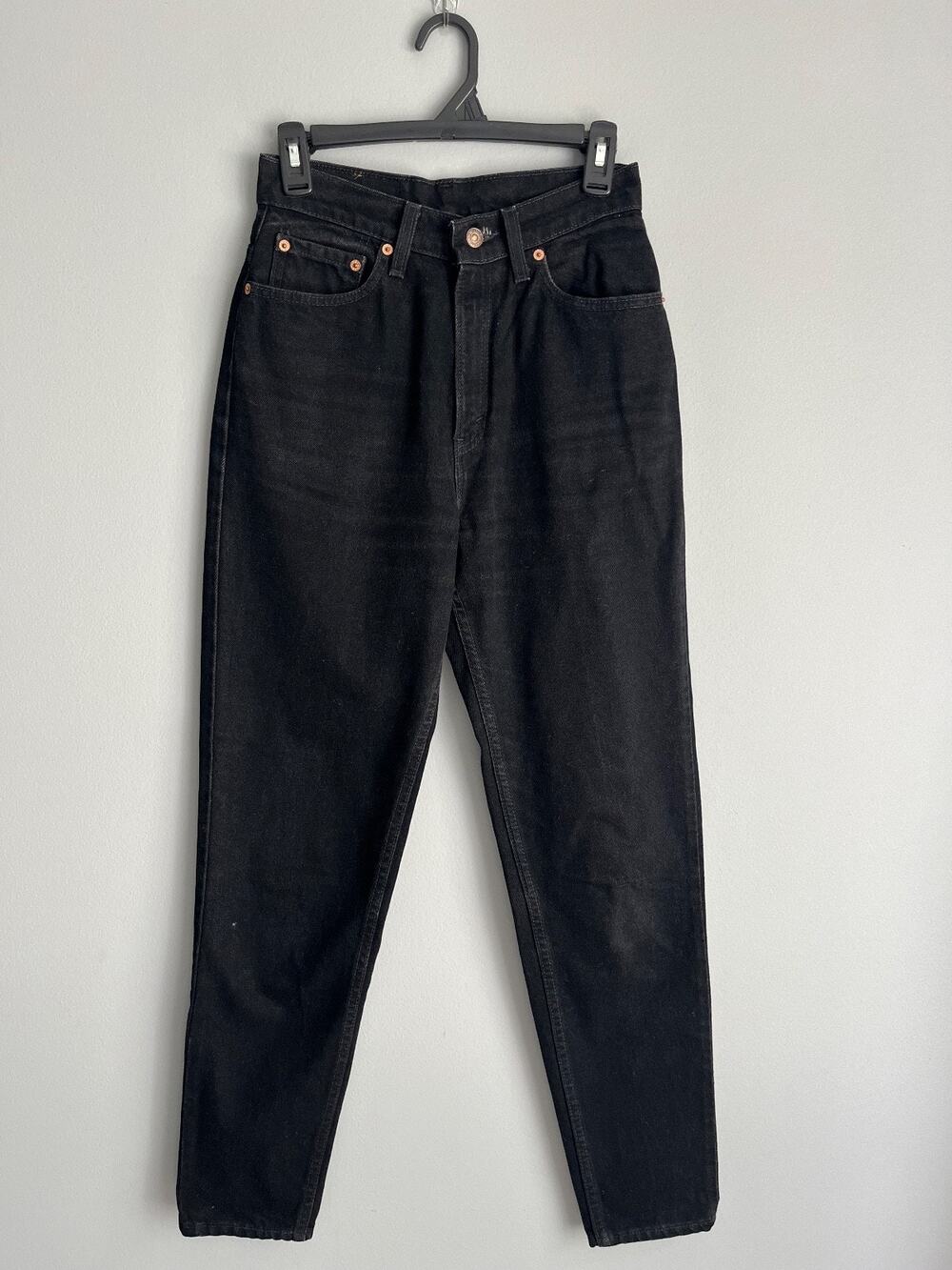 Vintage Levi's 16521 Womens Size 6 Black High Rise Tapered Mom Jeans USA Cotton